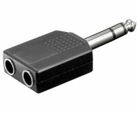 Adapter Audio 6,3mm Stereo Stecker zu 2x 6,3mm Stereo Buchse